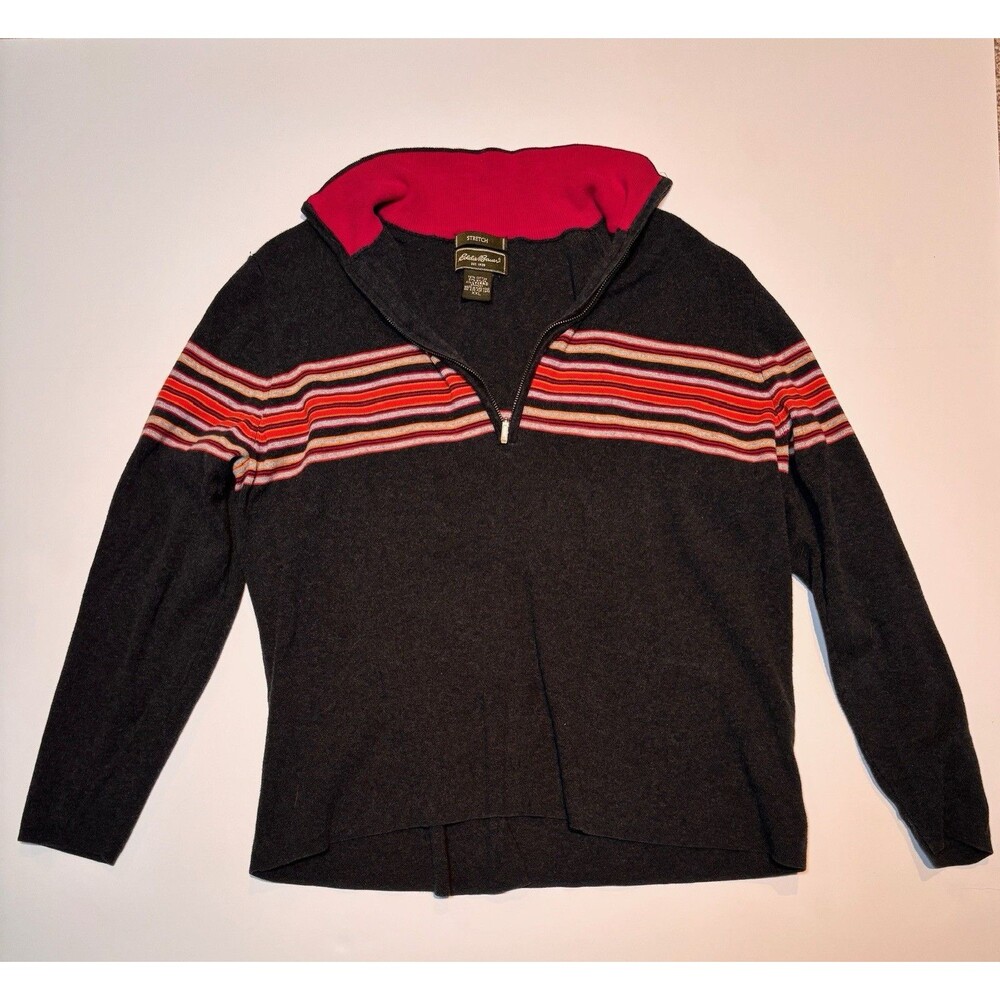 EDDIE BAUER Men's Size XXL Half Zip Stretch Sweater‎ Vintage 80's